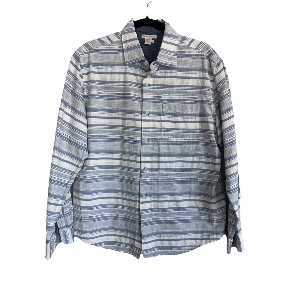100% Cotton Carbon 2 Cobalt Mens Textured Woven‎ Button Down Shirt Size Medium